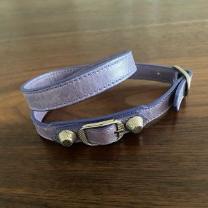 Purple Balenciaga Triple Tour Leather Bracelet